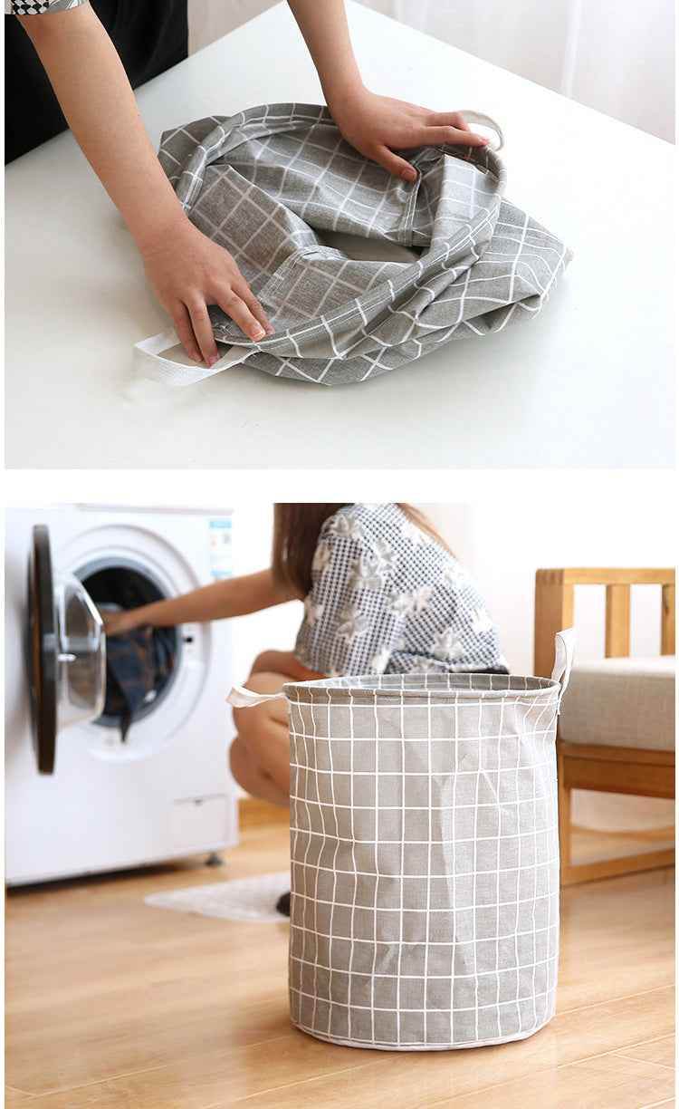 1pc Round Laundry Basket - Portable Dirty Clothes Hamper & Storage Bucket - BON's