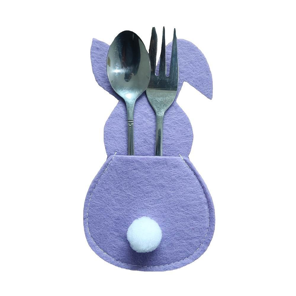 4pcs Easter Bunny Cutlery Holder for Happy Easter Table Decorations and Tableware Accessories - BON's