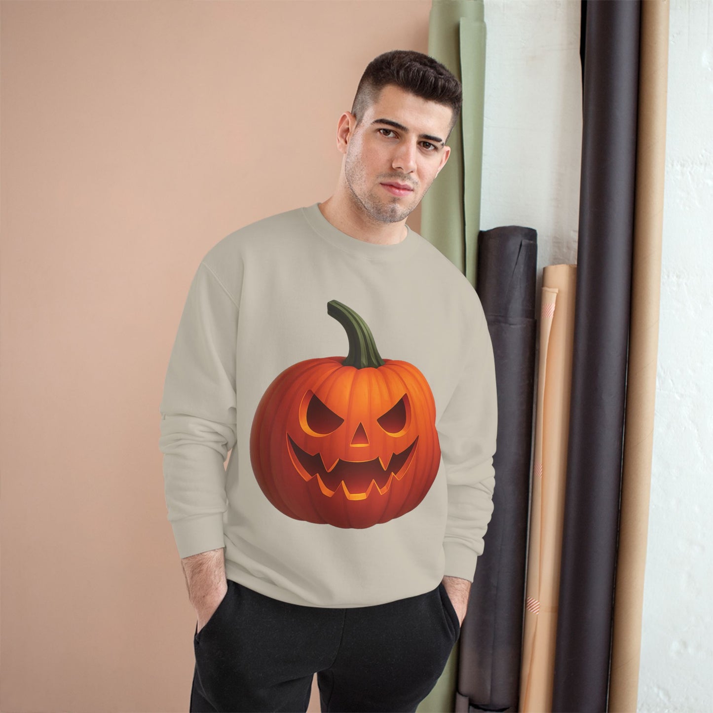 Halloween Pumpkin Champion Sweatshirt | Boo! Fall Fashion, Cozy Sweater, Spooky Season Gift, Autumn Apparel, Trick or Treat Style