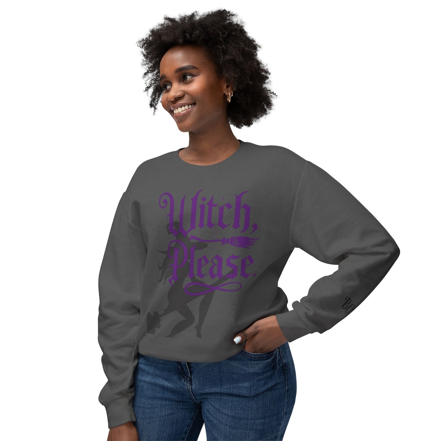 Witch Please Crewneck Sweatshirt, Women Halloween Apparel, Cozy Gift for Witches, Fall Fashion, Casual Wear, Spooky Season