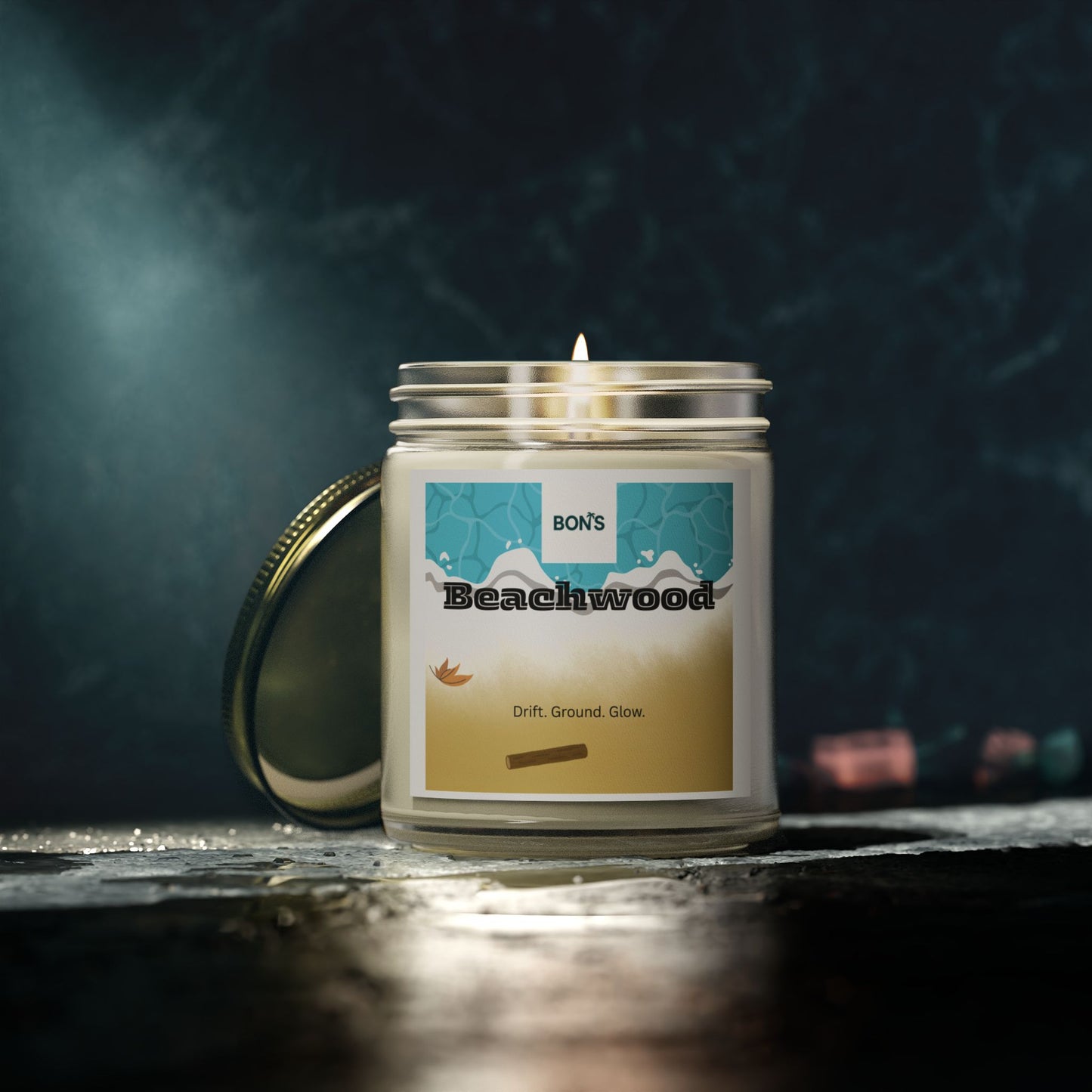 Beachwood Scented Candle, Cozy Aromatherapy Gift, Home Decor, Relaxation Candle, Self-Care Essential, Nature-Inspired Gift