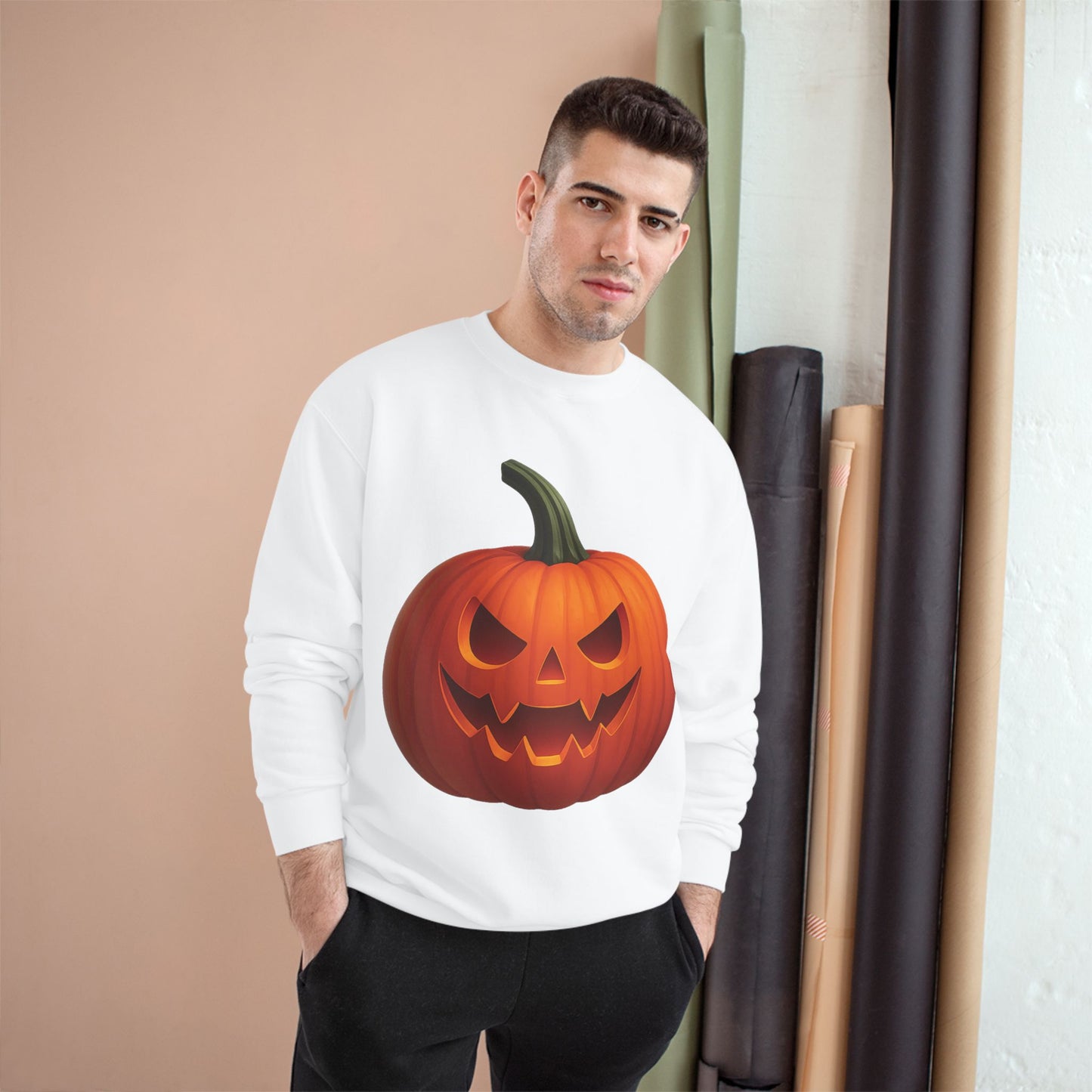 Halloween Pumpkin Champion Sweatshirt | Boo! Fall Fashion, Cozy Sweater, Spooky Season Gift, Autumn Apparel, Trick or Treat Style