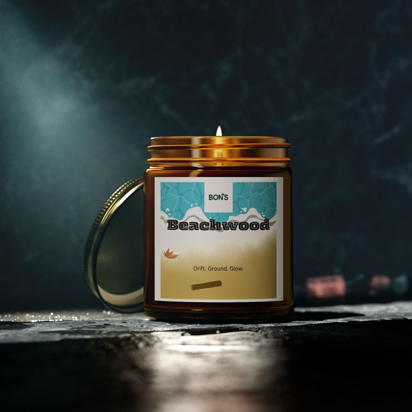 Beachwood Scented Candle, Cozy Aromatherapy Gift, Home Decor, Relaxation Candle, Self-Care Essential, Nature-Inspired Gift