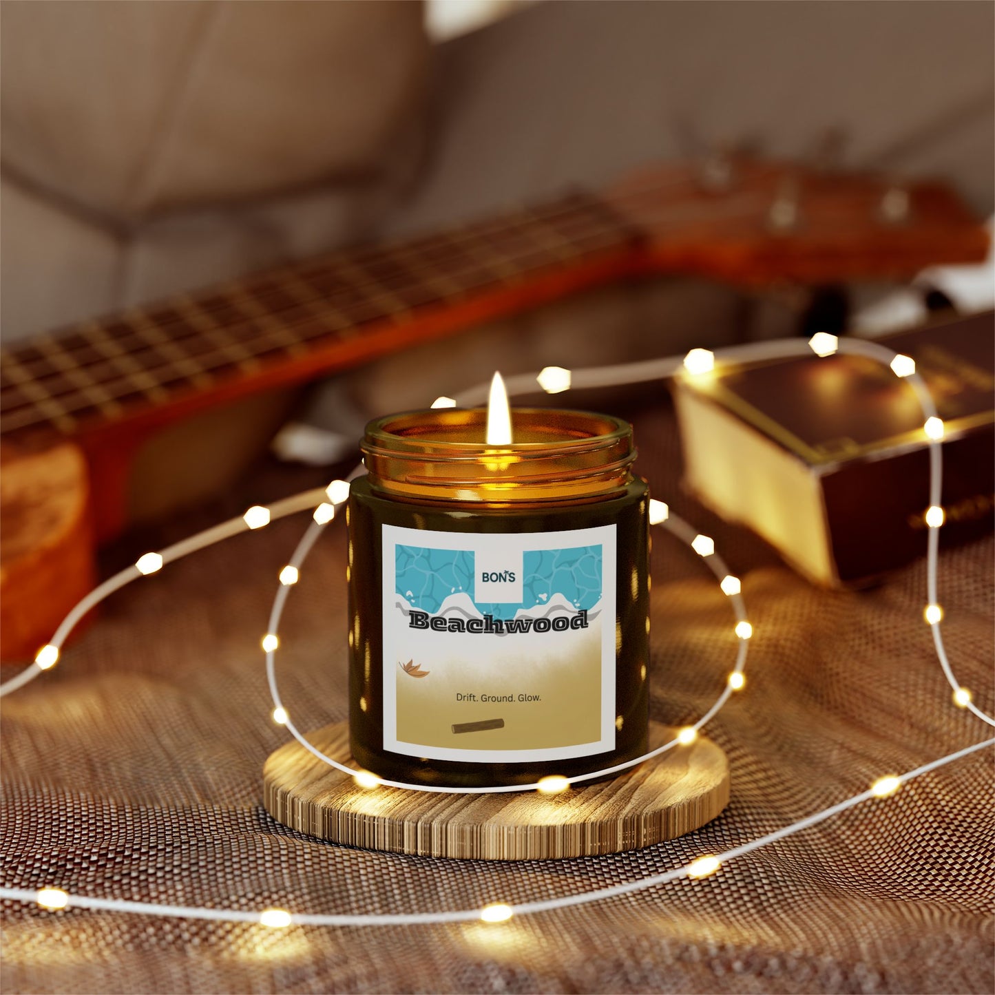 Beachwood Scented Candle, Cozy Aromatherapy Gift, Home Decor, Relaxation Candle, Self-Care Essential, Nature-Inspired Gift