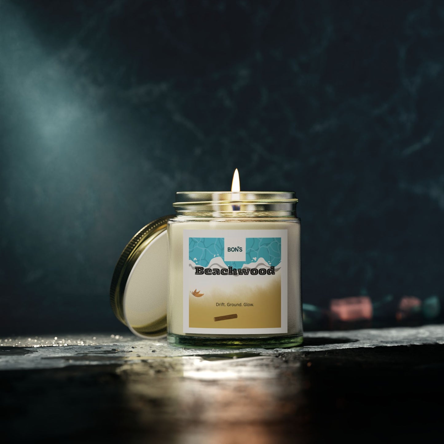 Beachwood Scented Candle, Cozy Aromatherapy Gift, Home Decor, Relaxation Candle, Self-Care Essential, Nature-Inspired Gift