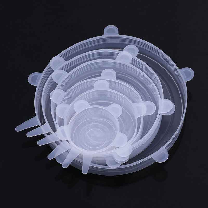 6 Silicone Stretch Lids - Reusable Covers for Food Storage and Freshness - BON's