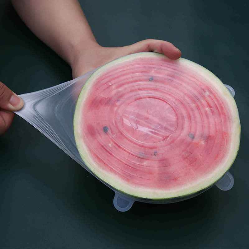 6 Silicone Stretch Lids - Reusable Covers for Food Storage and Freshness - BON's