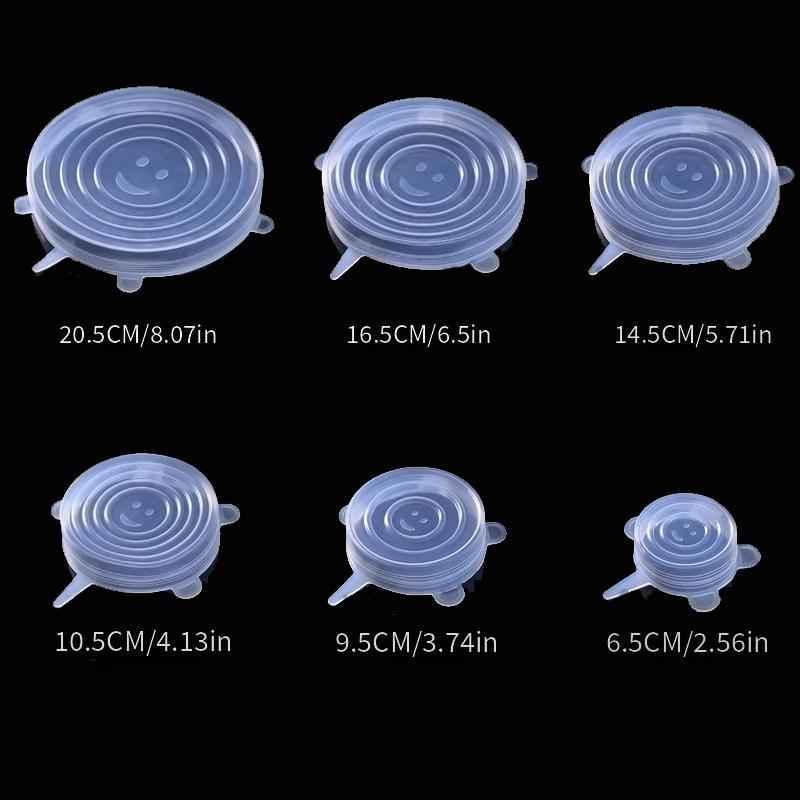6 Silicone Stretch Lids - Reusable Covers for Food Storage and Freshness - BON's