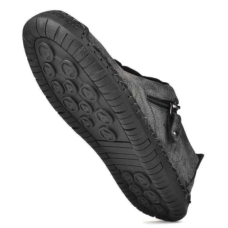 Men's Vintage Loafers: Durable, handmade synthetic shoes, brown/black. - BON's