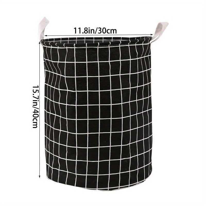 1pc Round Laundry Basket - Portable Dirty Clothes Hamper & Storage Bucket - BON's