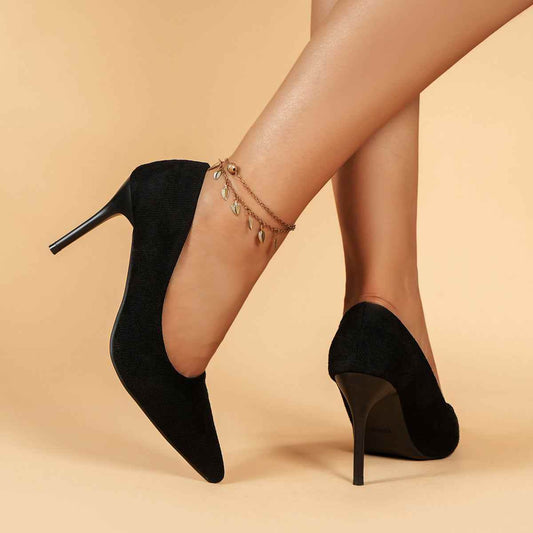 Black Stiletto Heel Pumps - Elegant Pointed Toe Design - BON's