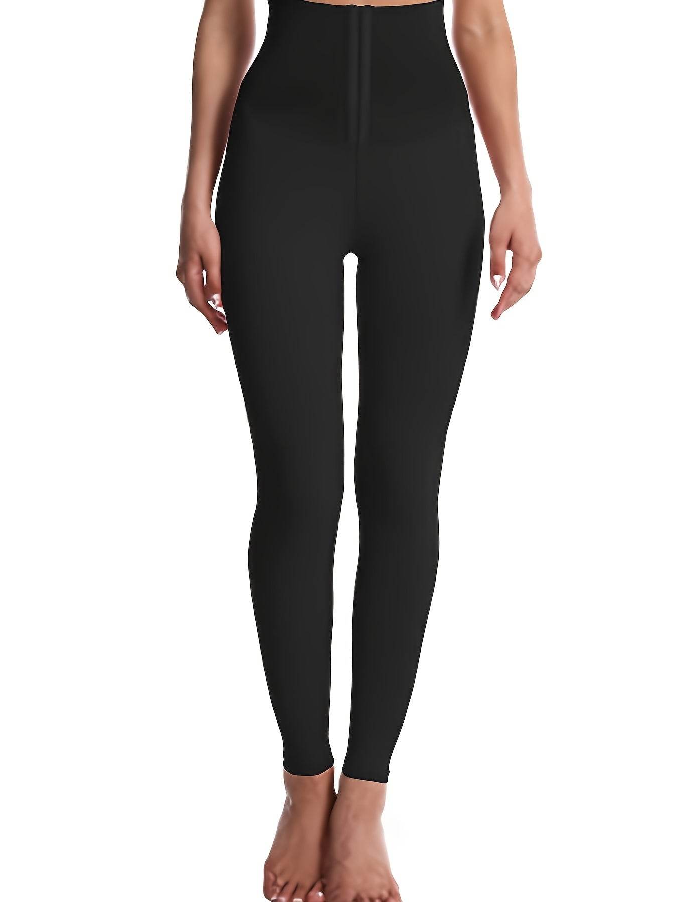 Women’s High-Waist Tummy Control Leggings - Olive Green, Thickened, Stretchy, Button Closure for Butt Lifting & Belly Smoothing, Long Length Skinny Jeans - BON's