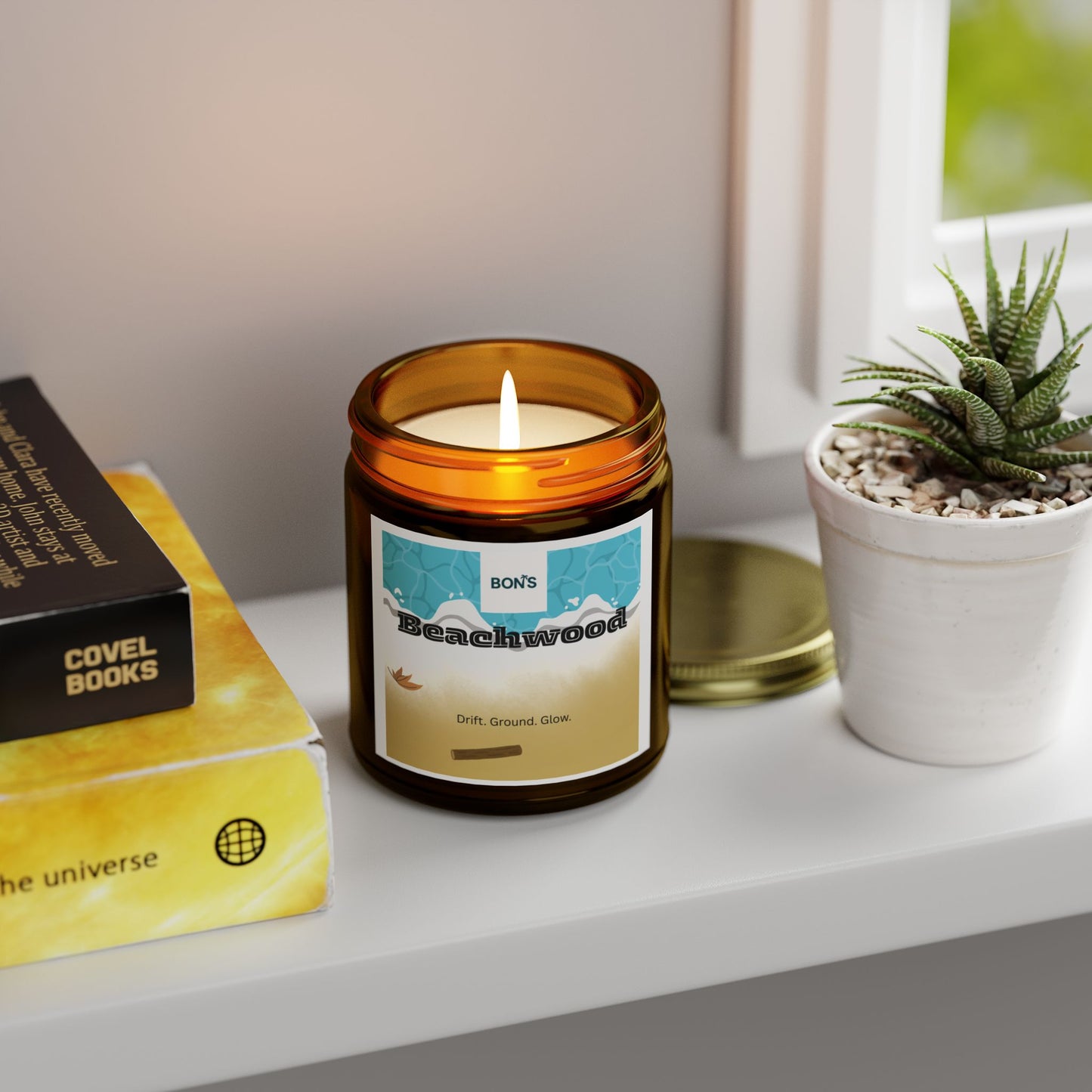 Beachwood Scented Candle, Cozy Aromatherapy Gift, Home Decor, Relaxation Candle, Self-Care Essential, Nature-Inspired Gift
