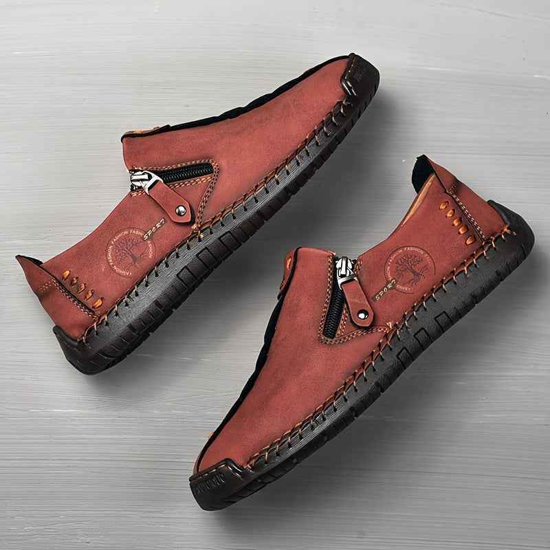 Men's Vintage Loafers: Durable, handmade synthetic shoes, brown/black. - BON's