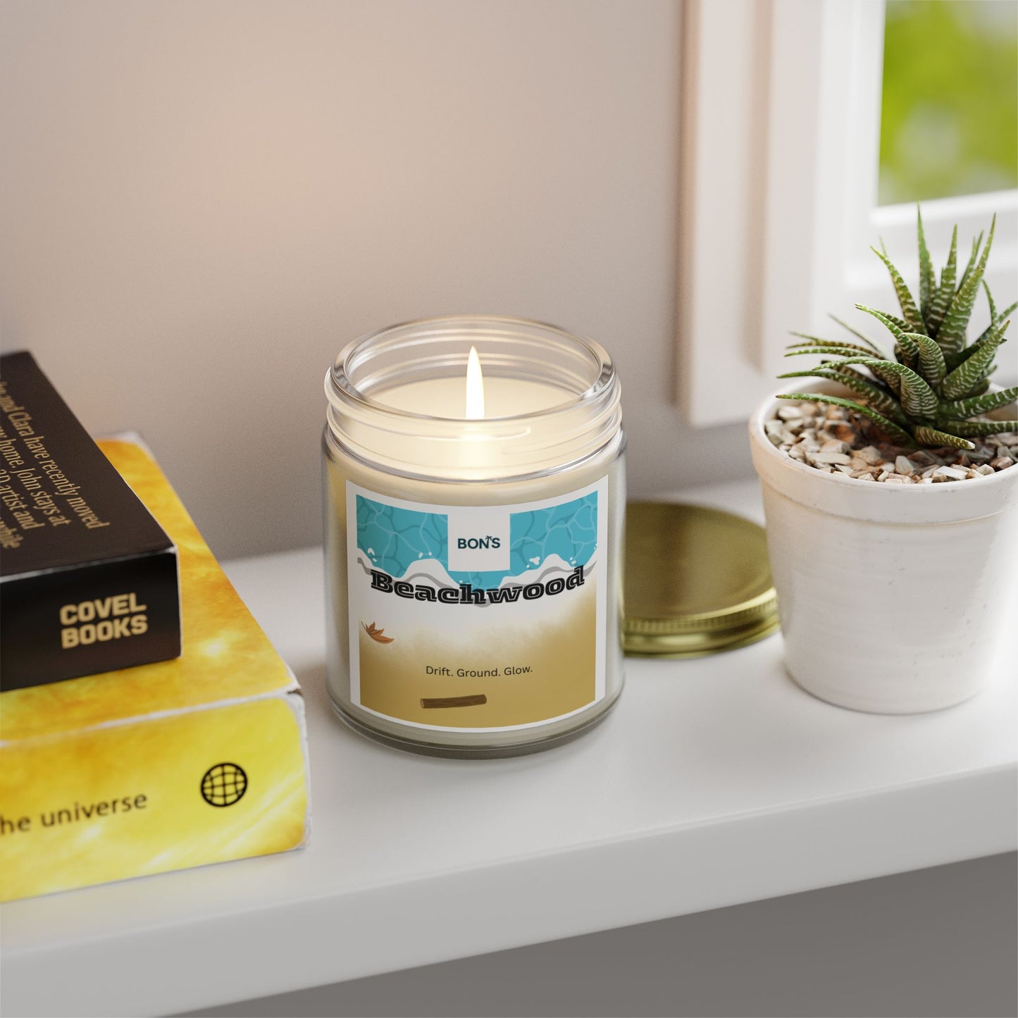 Beachwood Scented Candle, Cozy Aromatherapy Gift, Home Decor, Relaxation Candle, Self-Care Essential, Nature-Inspired Gift