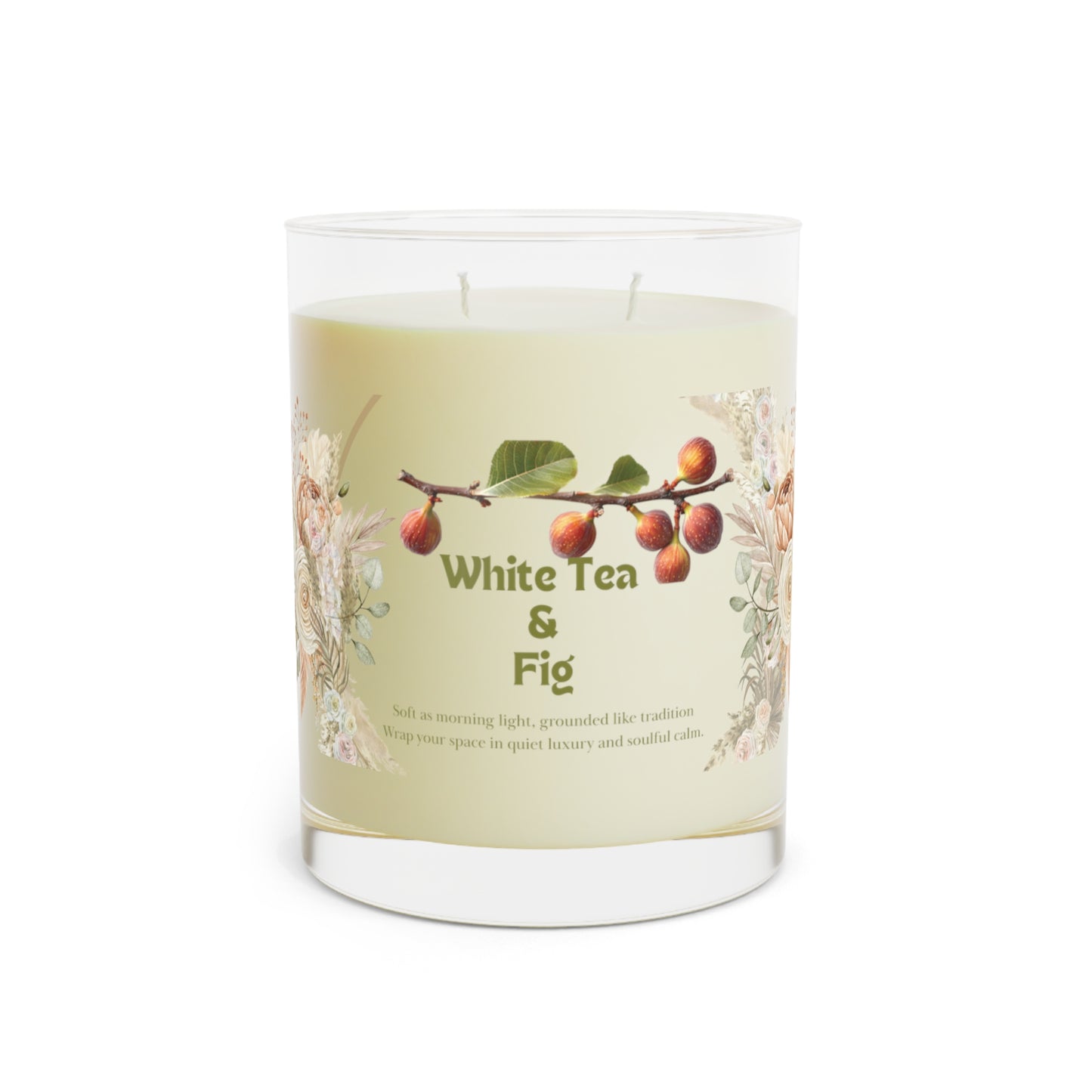 White Tea and Fig Scented Candle, Relaxing Aromatherapy Candle, Eco-Friendly Home Decor, Gift for Her, Spa Day Essentials