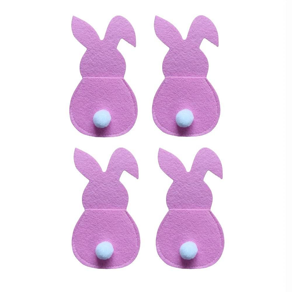 4pcs Easter Bunny Cutlery Holder for Happy Easter Table Decorations and Tableware Accessories - BON's