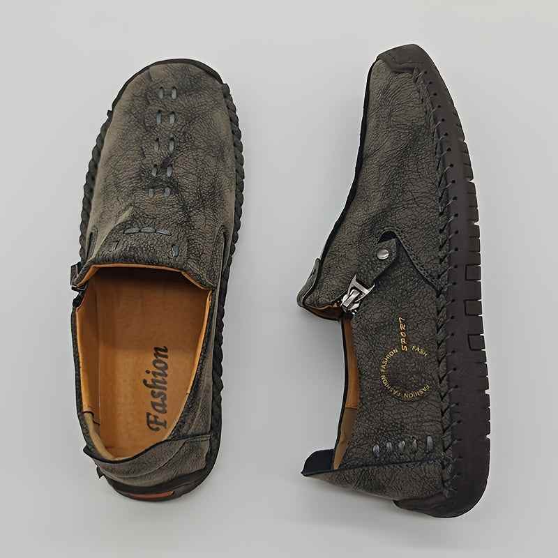 Men's Vintage Loafers: Durable, handmade synthetic shoes, brown/black. - BON's