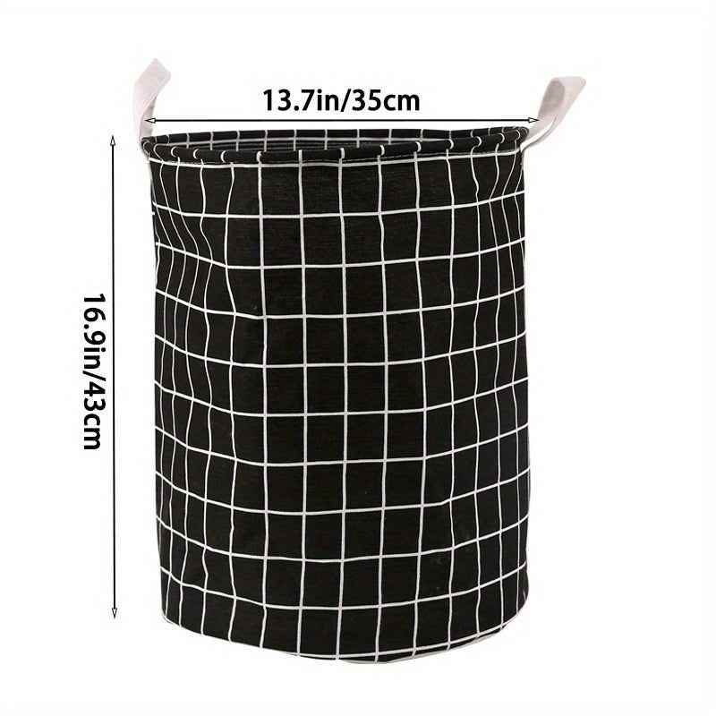 1pc Round Laundry Basket - Portable Dirty Clothes Hamper & Storage Bucket - BON's