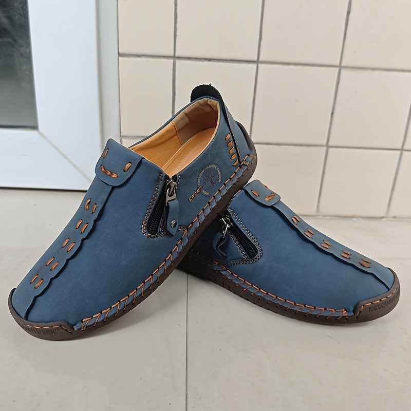 Men's Vintage Loafers: Durable, handmade synthetic shoes, brown/black. - BON's