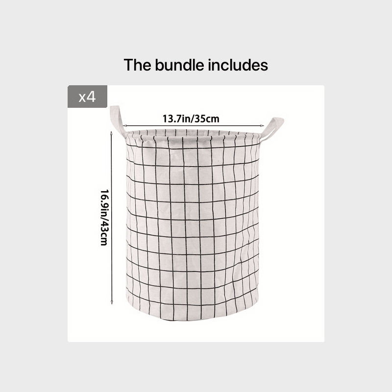 1pc Round Laundry Basket - Portable Dirty Clothes Hamper & Storage Bucket - BON's