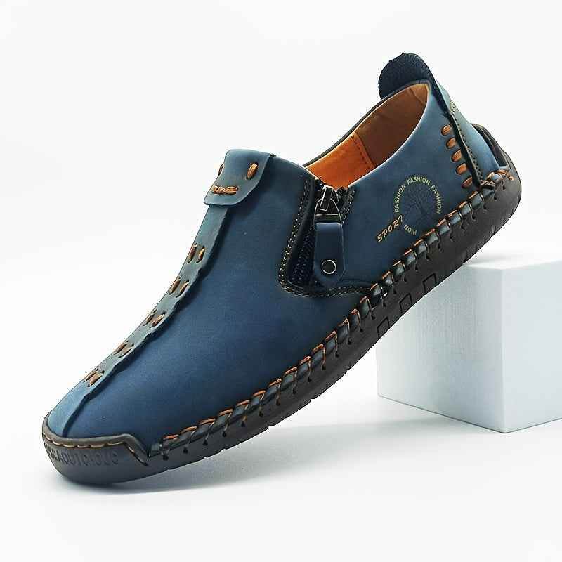 Men's Vintage Loafers: Durable, handmade synthetic shoes, brown/black. - BON's