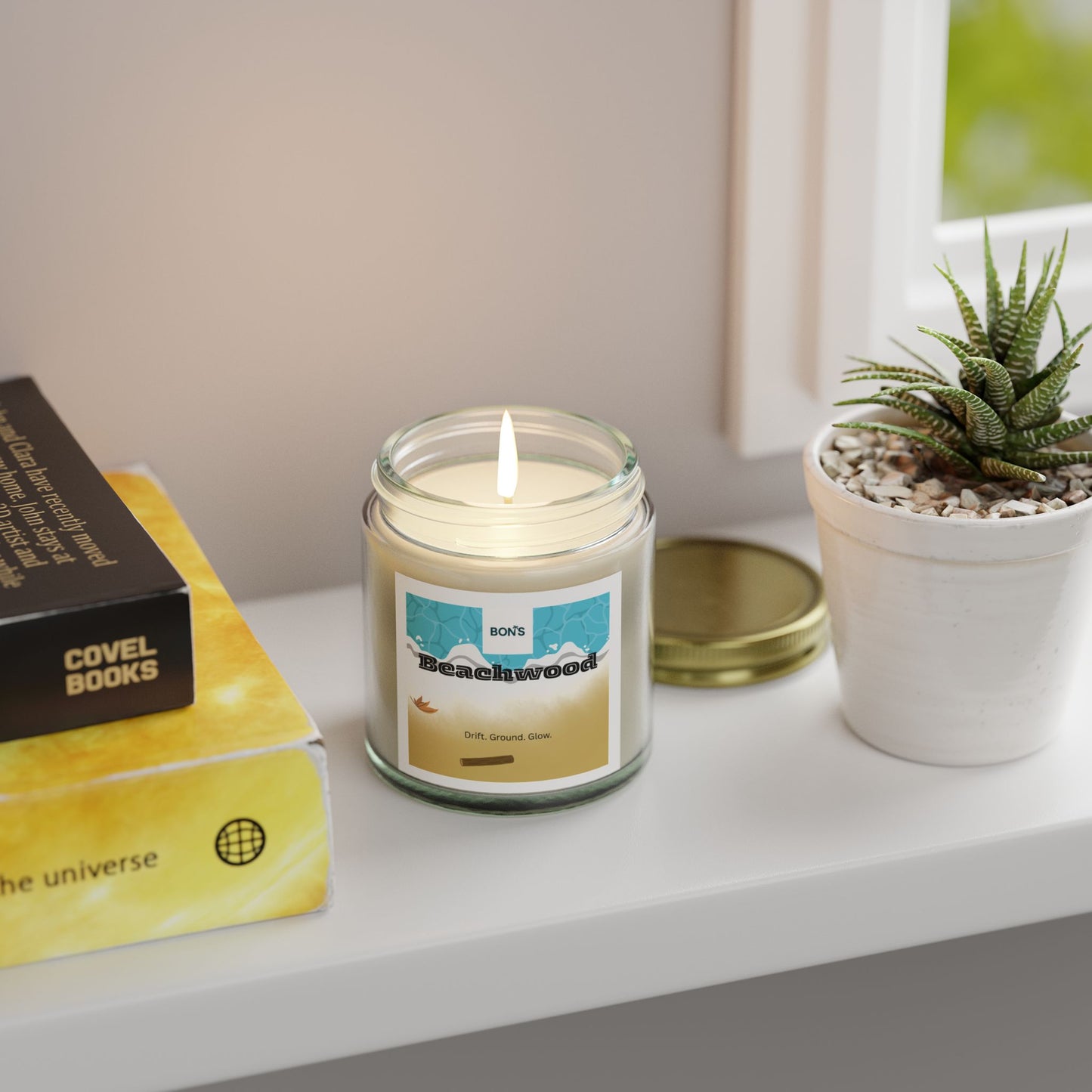 Beachwood Scented Candle, Cozy Aromatherapy Gift, Home Decor, Relaxation Candle, Self-Care Essential, Nature-Inspired Gift