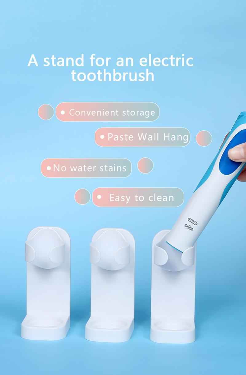 1pc Electric Toothbrush Holder - Wall-Mounted Toothbrush Stand Rack for 90% Electric Toothbrushes - Space-Saving, Easy-to-Clean, Modern Home Decor, Furniture for Bathroom, Ideal for Small Spaces - BON's