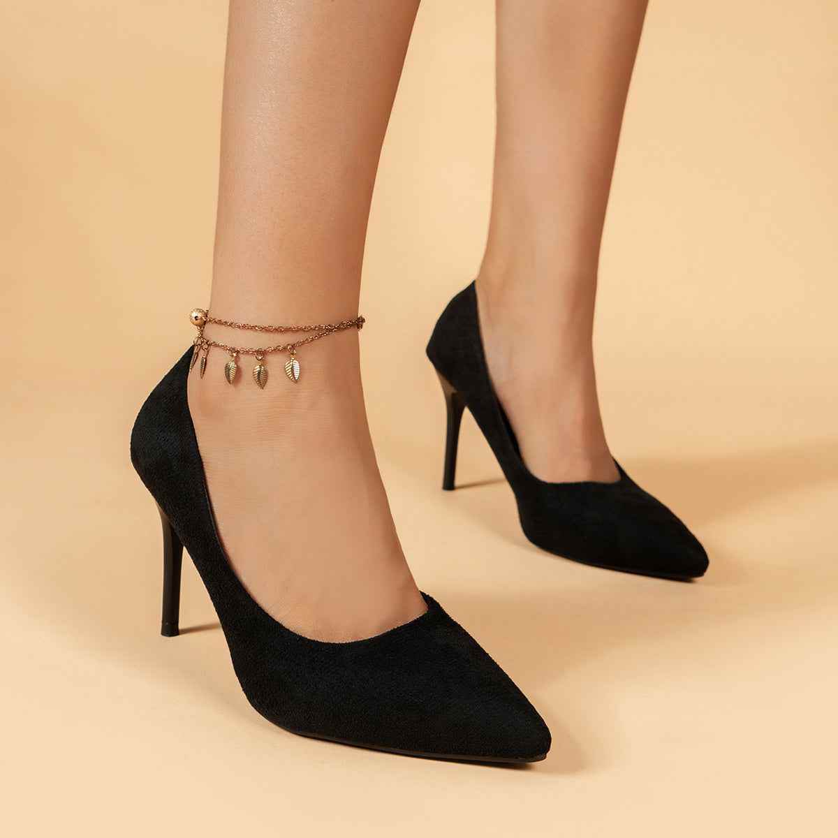 Black Stiletto Heel Pumps - Elegant Pointed Toe Design - BON's
