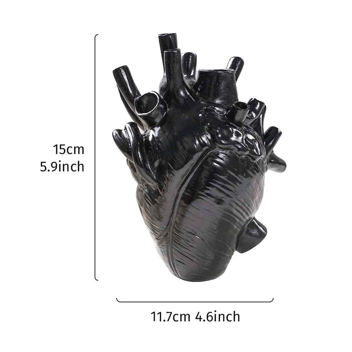 1pc Creative Heart Vase - Resin Decorative Bottle Dried Flower Container - Halloween Thanksgiving Christmas Decor - Indoor Ornament - For Home Decor Lovers - BON's