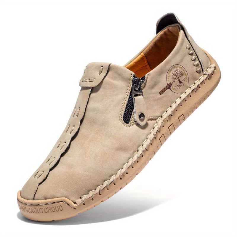 Men's Vintage Loafers: Durable, handmade synthetic shoes, brown/black. - BON's