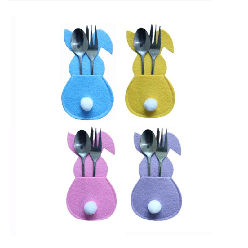 4pcs Easter Bunny Cutlery Holder for Happy Easter Table Decorations and Tableware Accessories - BON's
