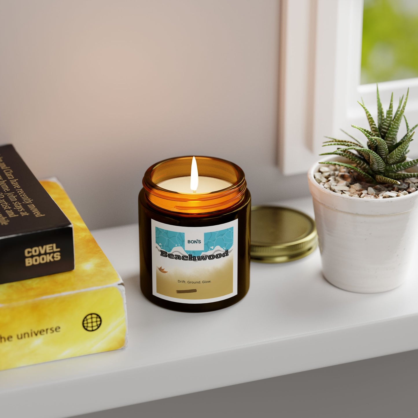 Beachwood Scented Candle, Cozy Aromatherapy Gift, Home Decor, Relaxation Candle, Self-Care Essential, Nature-Inspired Gift