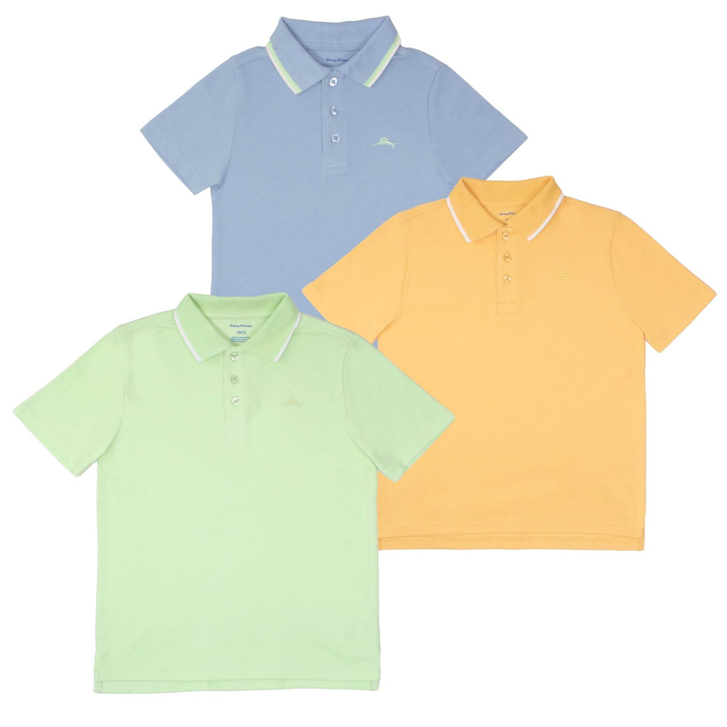 Tommy Bahama Boys Polo Shirt - Back to School 3-Pack Outfit with Short Sleeve Collared Design, Front Button Closure & Embroidered Logo - BON's