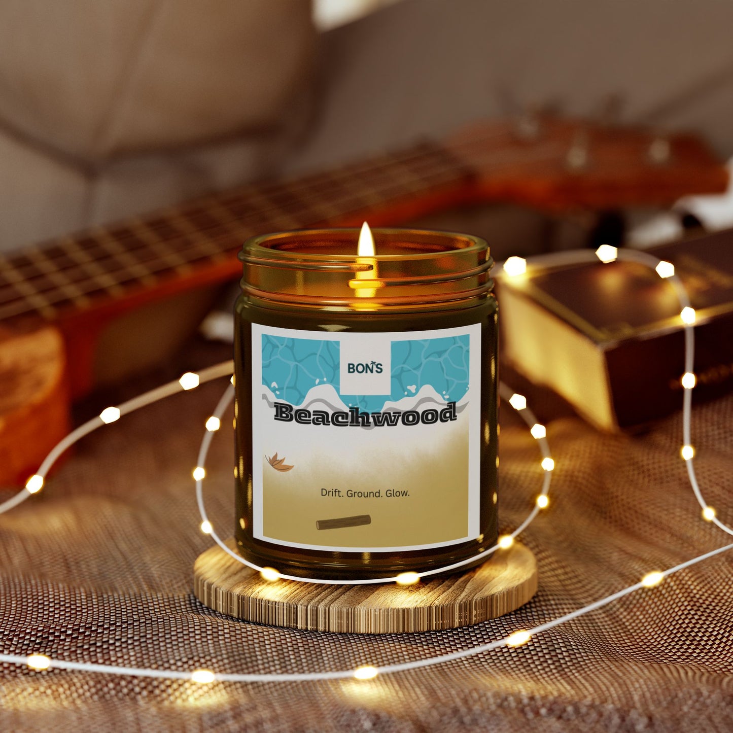 Beachwood Scented Candle, Cozy Aromatherapy Gift, Home Decor, Relaxation Candle, Self-Care Essential, Nature-Inspired Gift