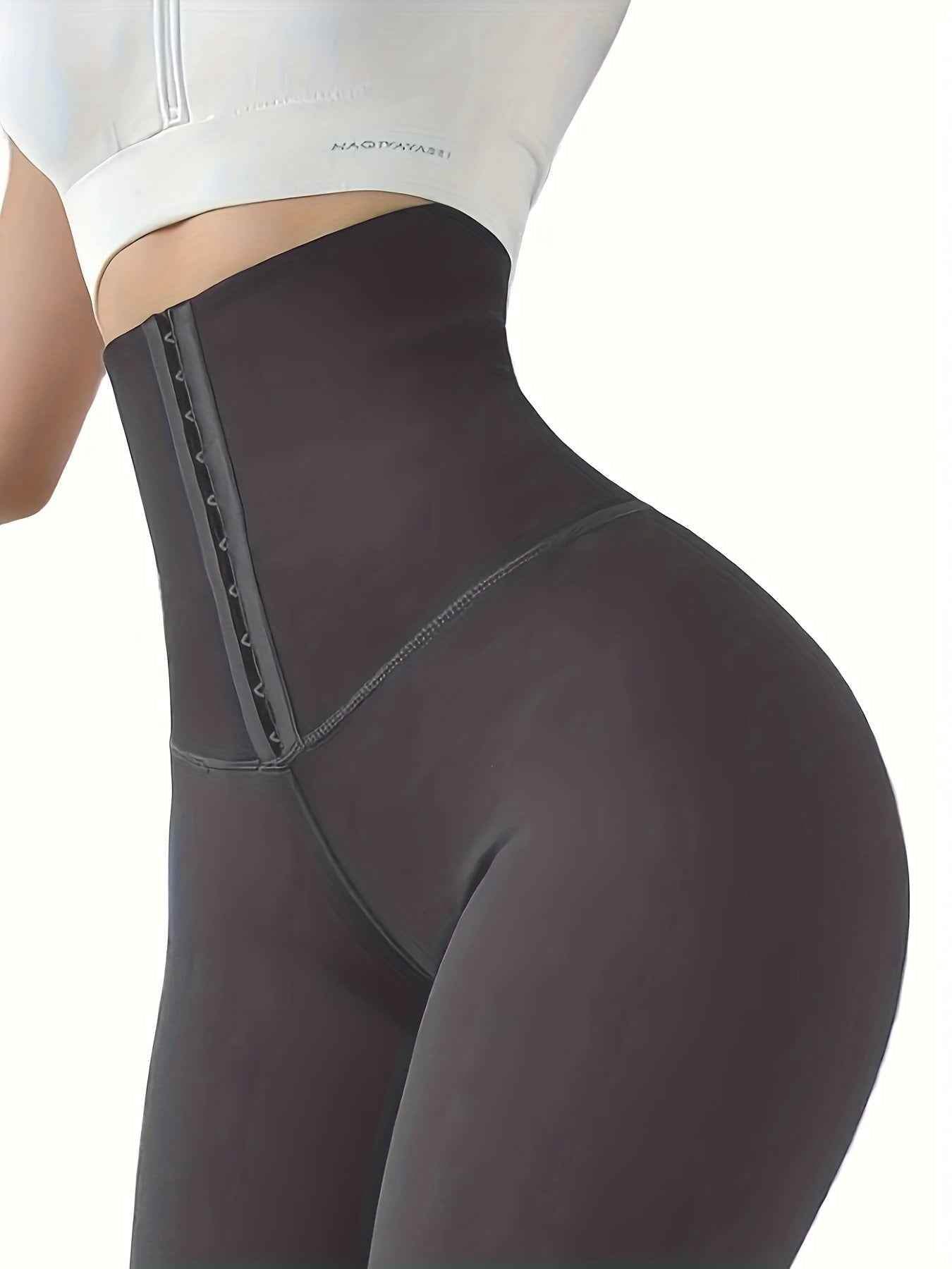 Women’s High-Waist Tummy Control Leggings - Olive Green, Thickened, Stretchy, Button Closure for Butt Lifting & Belly Smoothing, Long Length Skinny Jeans - BON's