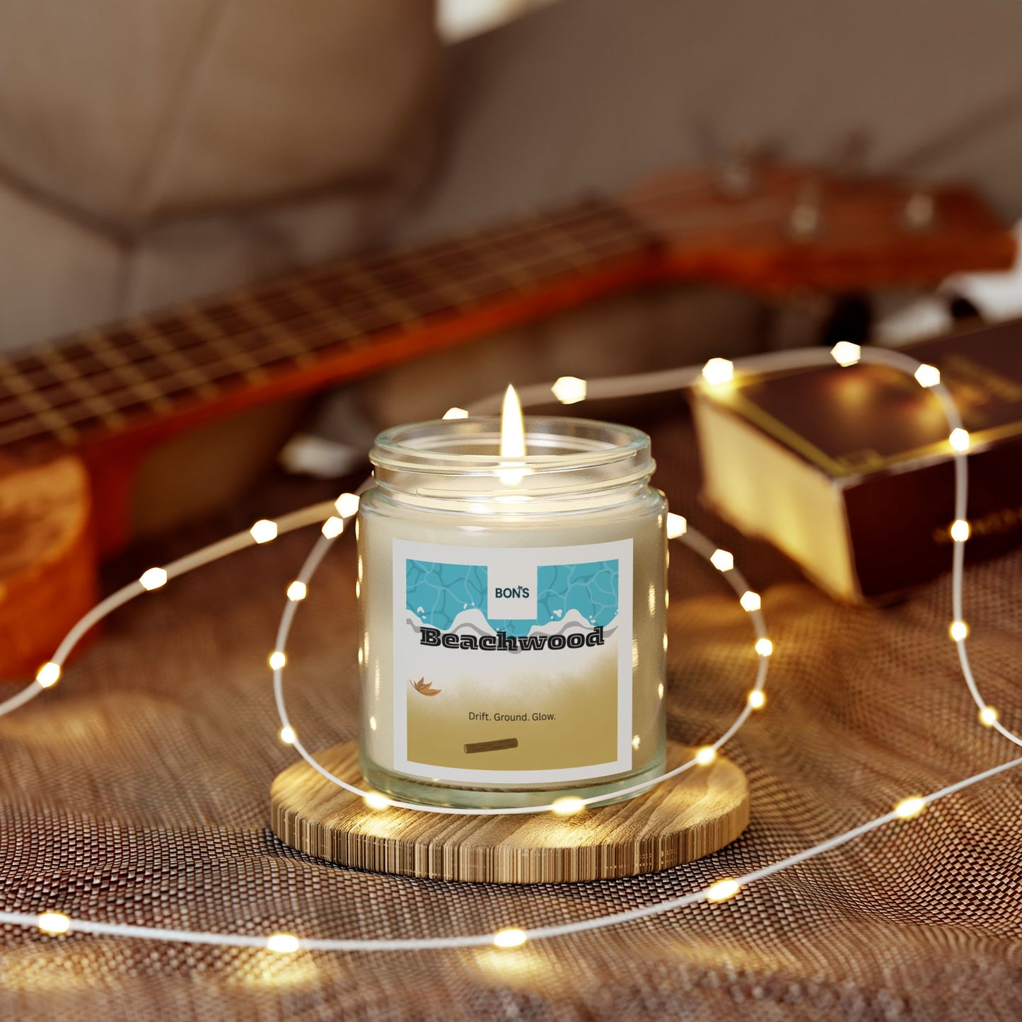 Beachwood Scented Candle, Cozy Aromatherapy Gift, Home Decor, Relaxation Candle, Self-Care Essential, Nature-Inspired Gift