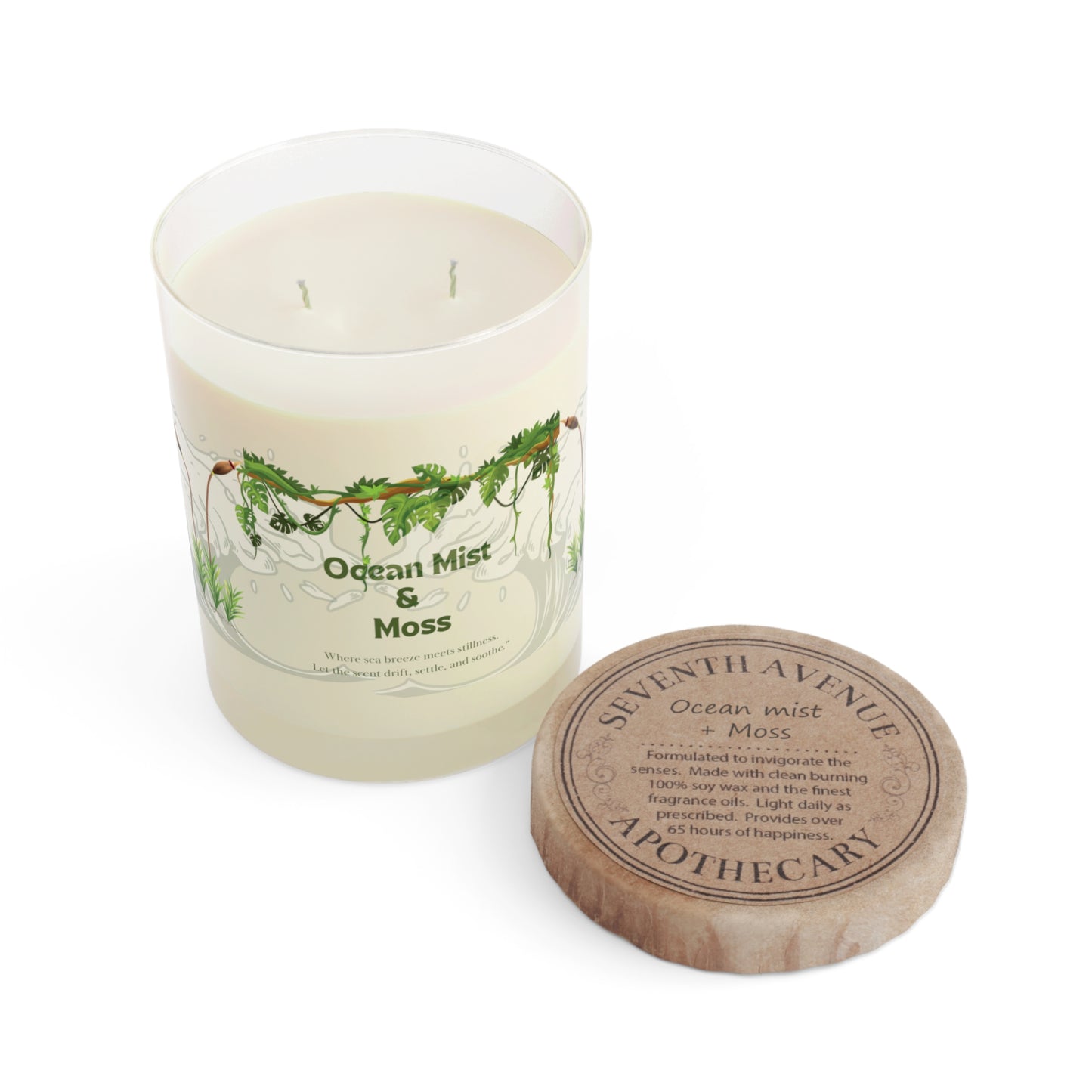 Ocean Mist and Moss Scented Candle, Relaxing Aromatherapy Candle, Eco-Friendly Home Decor, Gift for Her, Spa Day Essentials