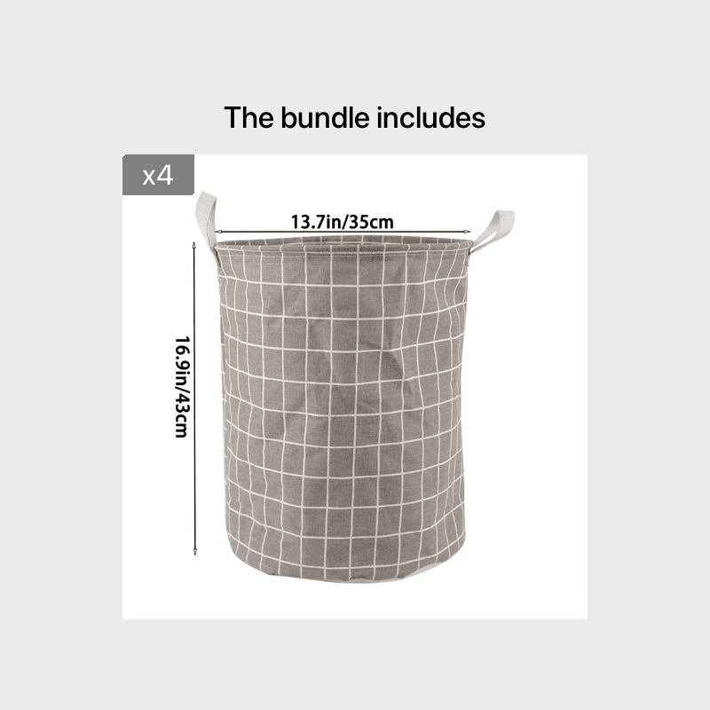 1pc Round Laundry Basket - Portable Dirty Clothes Hamper & Storage Bucket - BON's