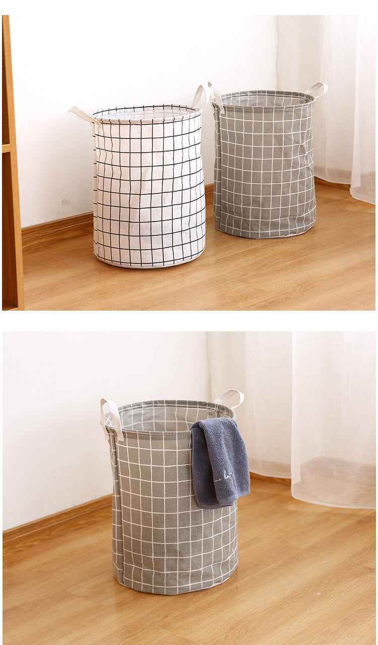 1pc Round Laundry Basket - Portable Dirty Clothes Hamper & Storage Bucket - BON's