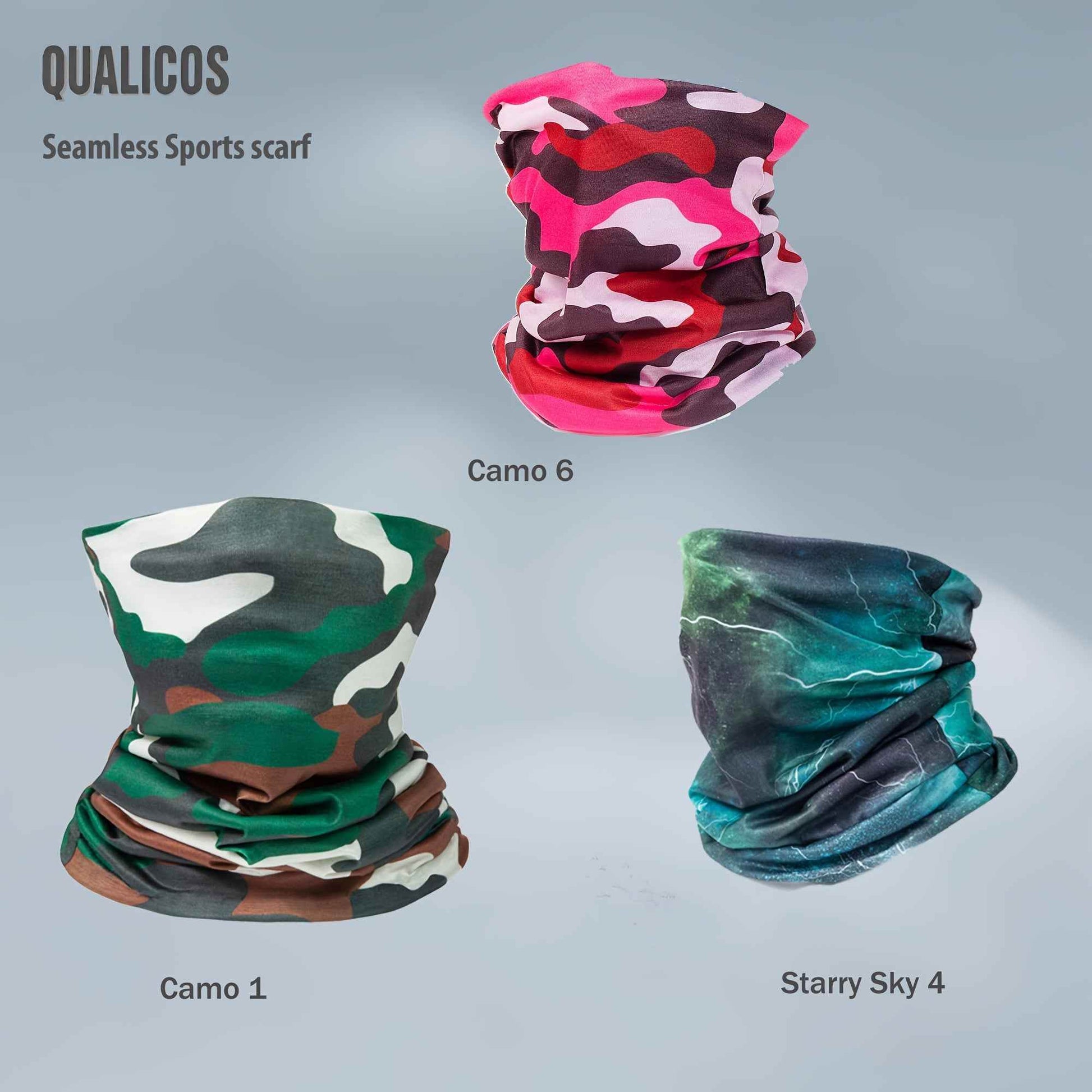 QUALICOS Sports Scarf - Versatile Neck Gaiter, Headband & Wristband with Galaxy & Starry Night Patterns, Unisex All-Season Outdoor Gear for Hiking, Cycling & Fitness - BON's