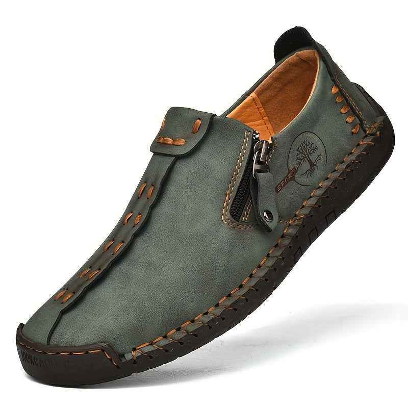 Men's Vintage Loafers: Durable, handmade synthetic shoes, brown/black. - BON's