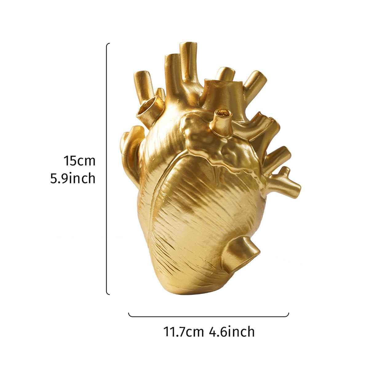 1pc Creative Heart Vase - Resin Decorative Bottle Dried Flower Container - Halloween Thanksgiving Christmas Decor - Indoor Ornament - For Home Decor Lovers - BON's