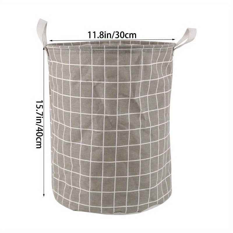 1pc Round Laundry Basket - Portable Dirty Clothes Hamper & Storage Bucket - BON's