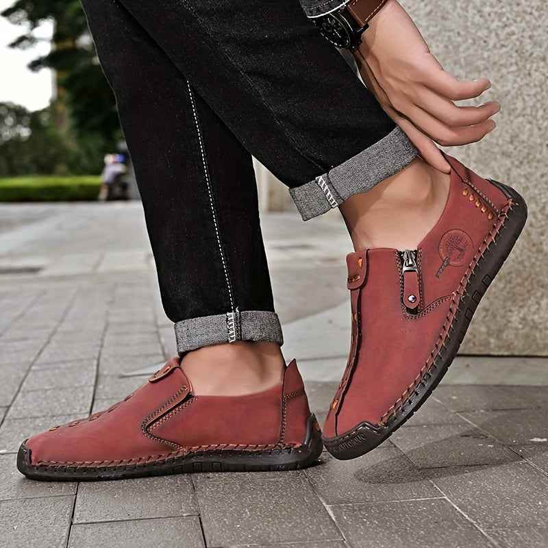 Men's Vintage Loafers: Durable, handmade synthetic shoes, brown/black. - BON's