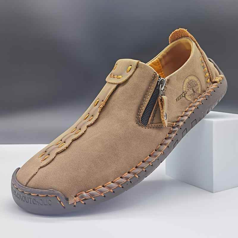 Men's Vintage Loafers: Durable, handmade synthetic shoes, brown/black. - BON's