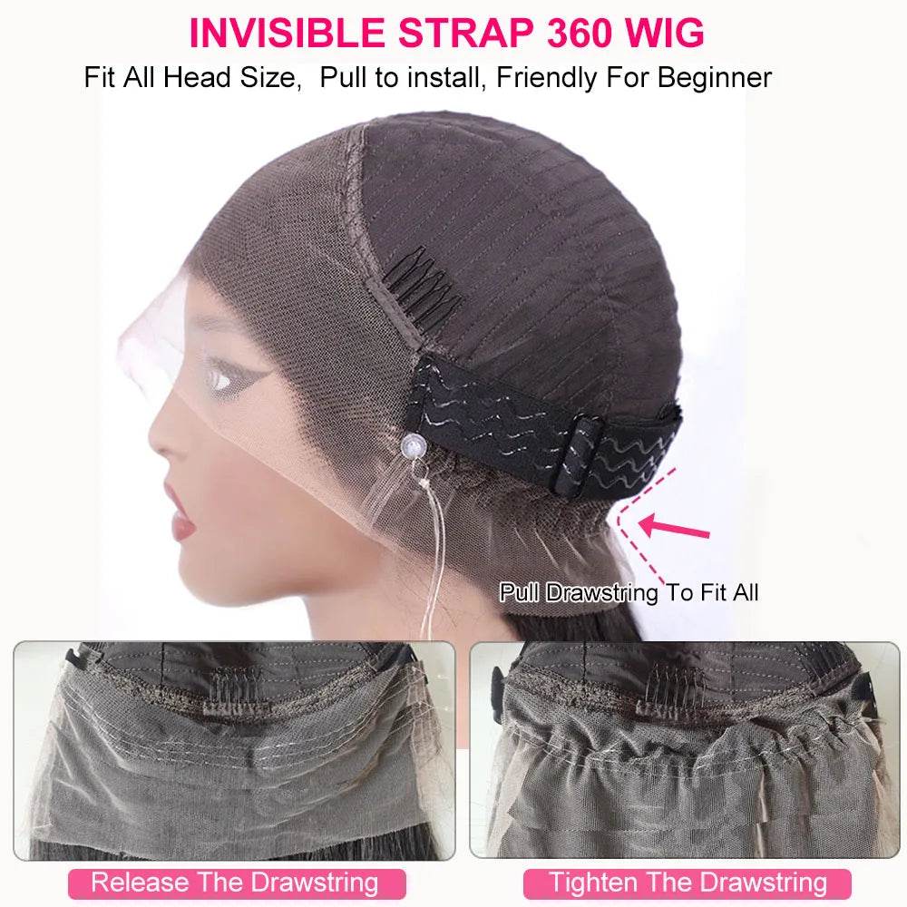 250 Density Deep Curly Wave Wig 30 Inch HD Lace Frontal 360 Full Lace Human Hair Wig - BON's
