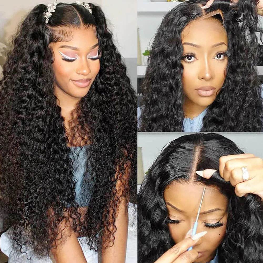 250 Density Deep Curly Wave Wig 30 Inch HD Lace Frontal 360 Full Lace Human Hair Wig - BON's