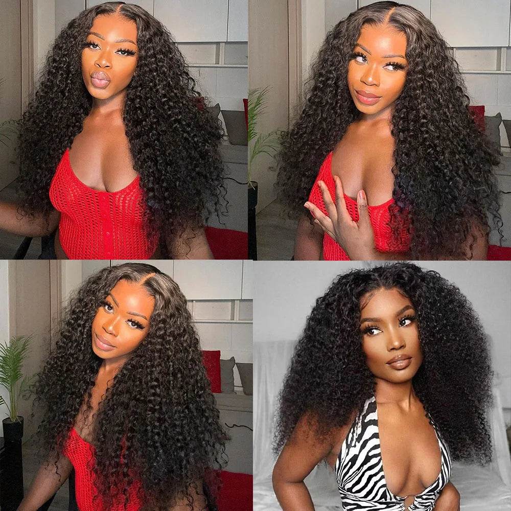 250 Density Deep Curly Wave Wig 30 Inch HD Lace Frontal 360 Full Lace Human Hair Wig - BON's