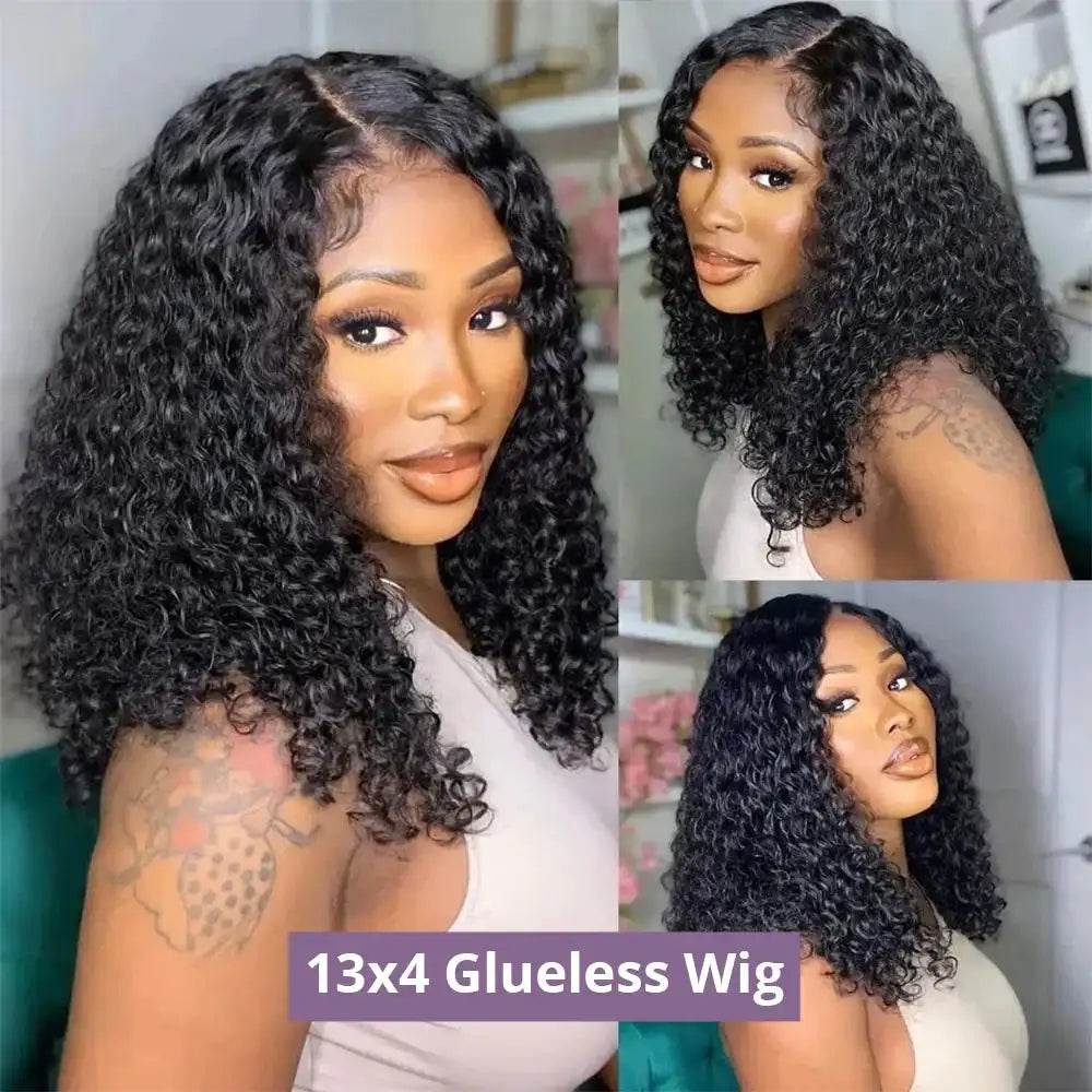 Pre Cut No Glue Bob Wigs - Curly 7x5 Glueless Lace Frontal Human Hair 13x4 Ready To Go Wigs for Women Pre Plucked - BON's
